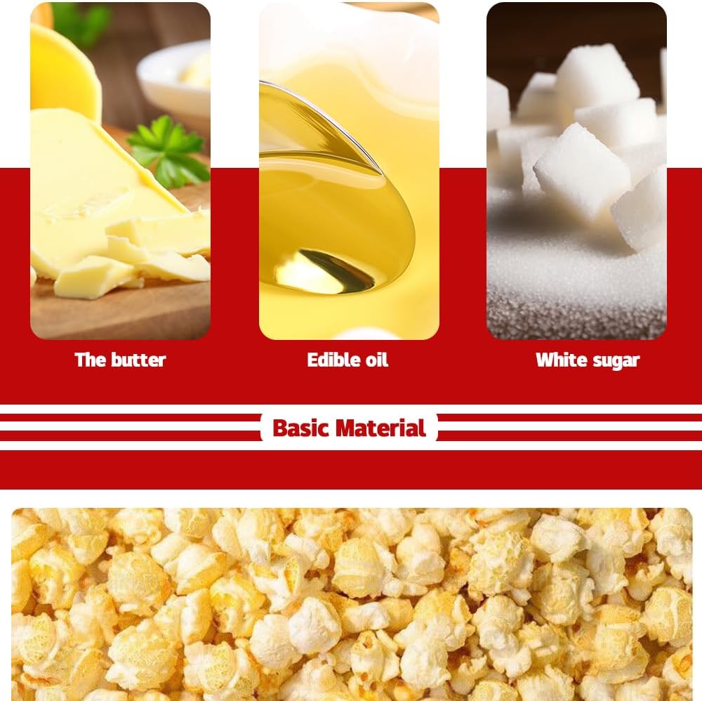 Retro červený elektrický stolní popcornovač s časovačem – Calvano