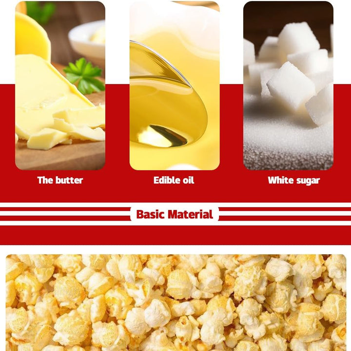 Retro červený elektrický stolní popcornovač s časovačem – Calvano