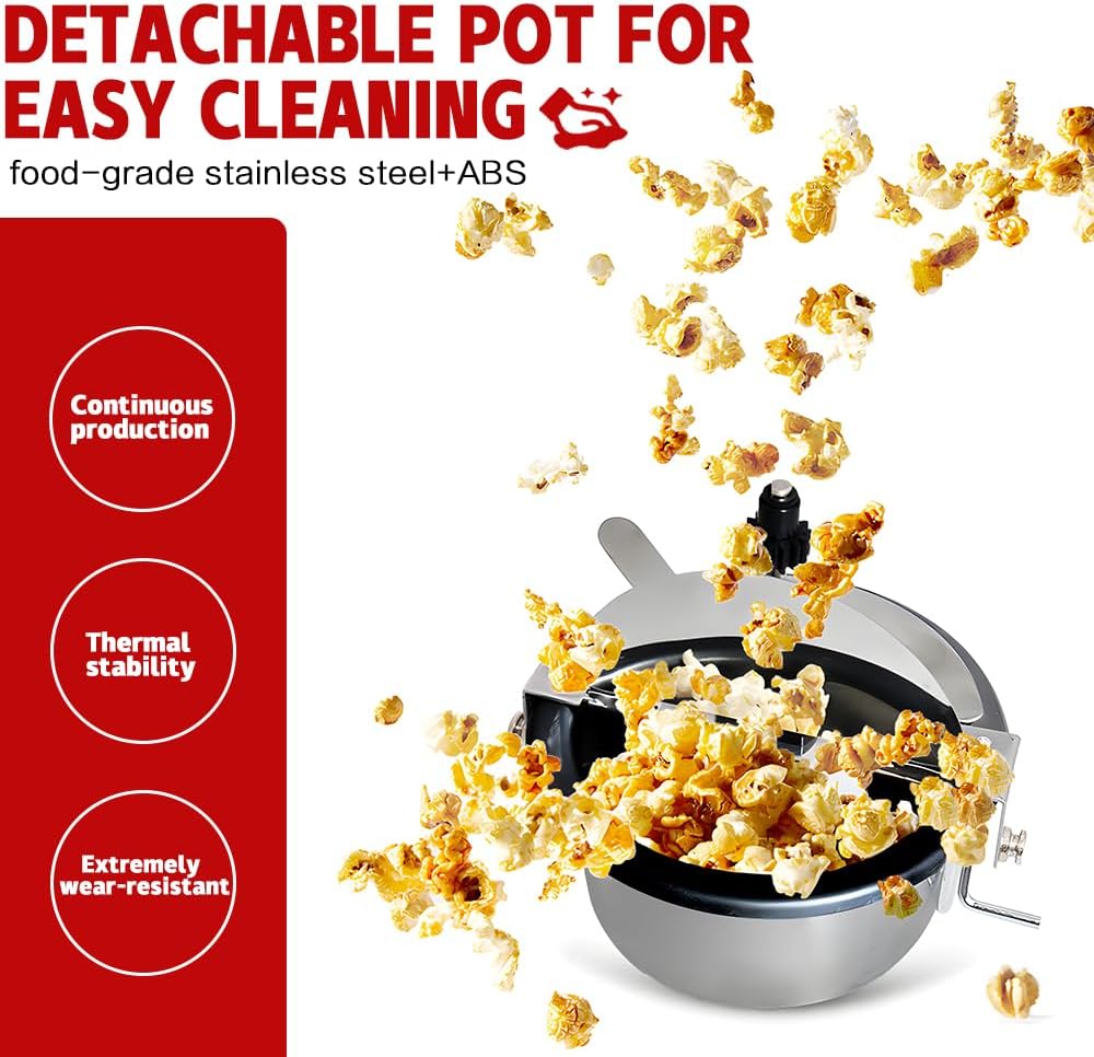 Retro červený elektrický stolní popcornovač s časovačem – Calvano
