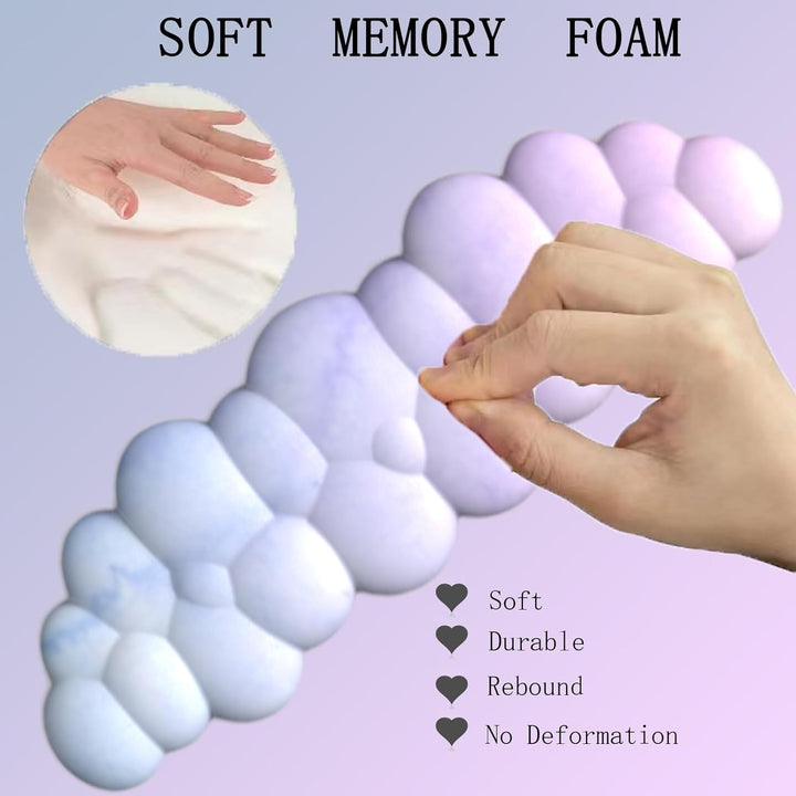 Ergonomická opěrka zápěstí ve tvaru mráčku s podložkou pod myš a podtáčkem – Zeyora