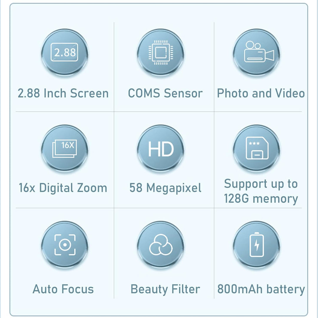 4K kompaktní digitální fotoaparát s 58 Mpx fotografiemi a 16násobným zoomem – Lumora