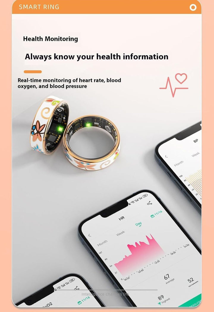 Chytrý smaltovaný wellness prsten – fitness a spánkový tracker pro iOS & Android – Aurina