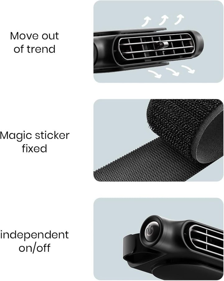 3 rychlosti USB ventilátor do auta & držák na opěrku hlavy – AutoBreeze (1+1 ZDARMA)