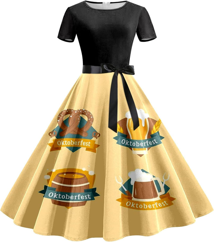 Pivní korbel šaty s páskem v pase – Lena Oktoberfest 2025