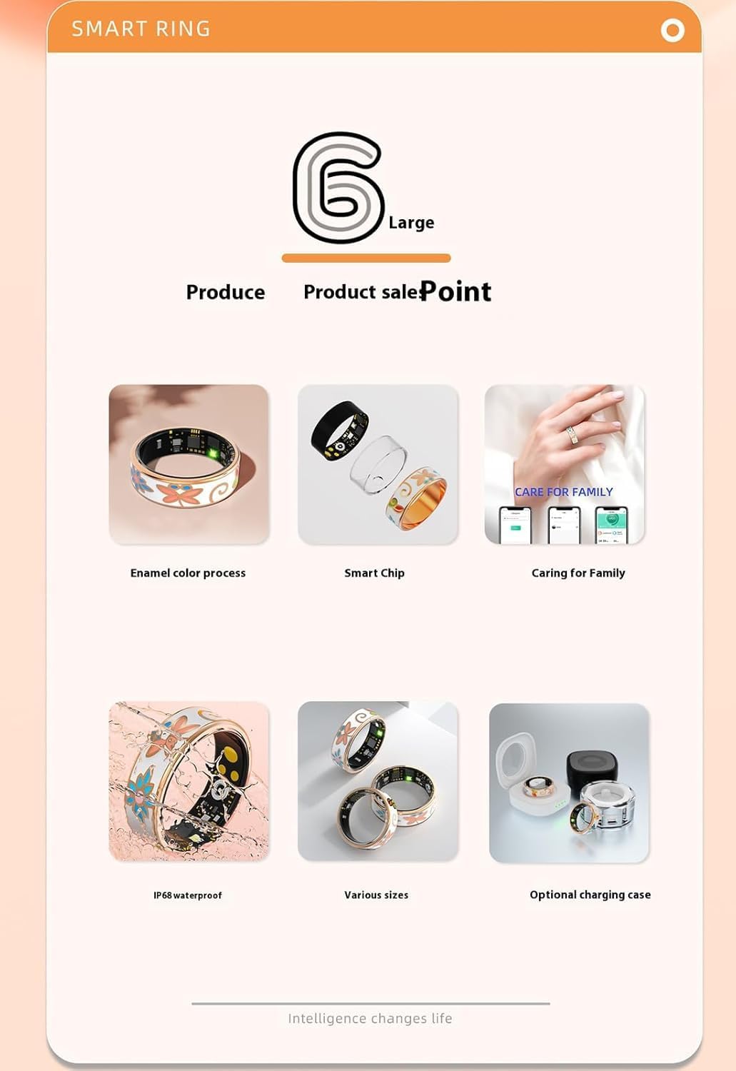 Chytrý smaltovaný wellness prsten – fitness a spánkový tracker pro iOS & Android – Aurina
