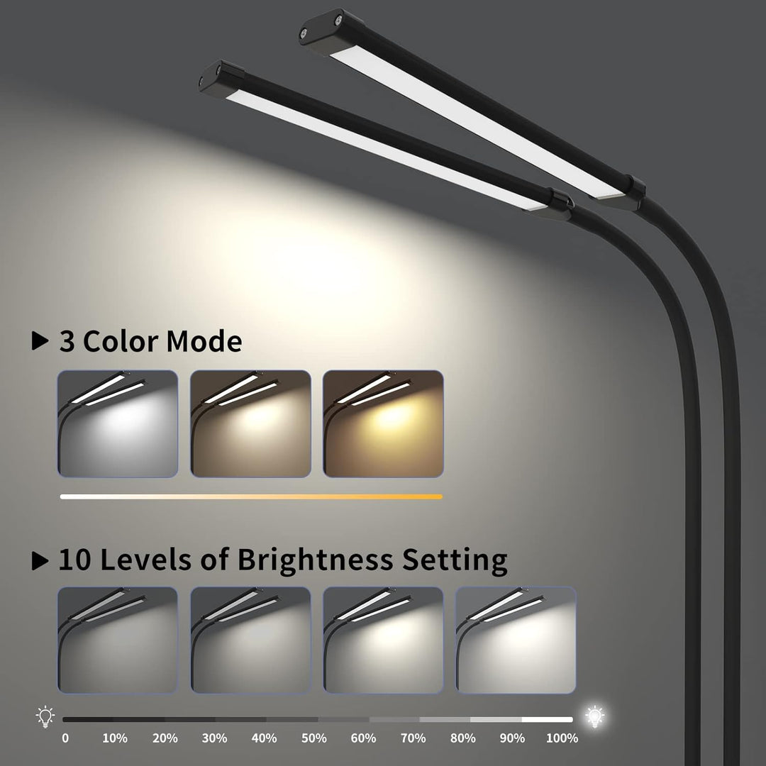 77 LED stolní lampička s klipem a 70 cm ohebným husím krkem – Ravien