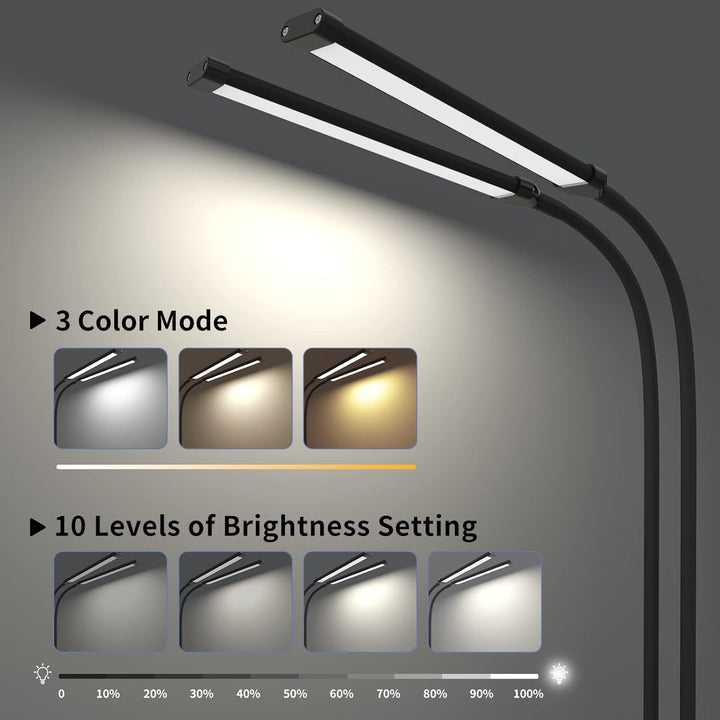 77 LED stolní lampička s klipem a 70 cm ohebným husím krkem – Ravien