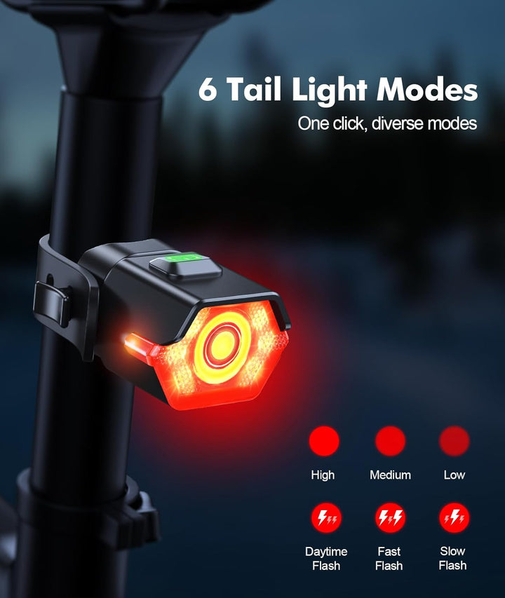 Dobíjecí sada světel pro kolo s 3+6 režimy a bočním osvětlením – RoadBeam