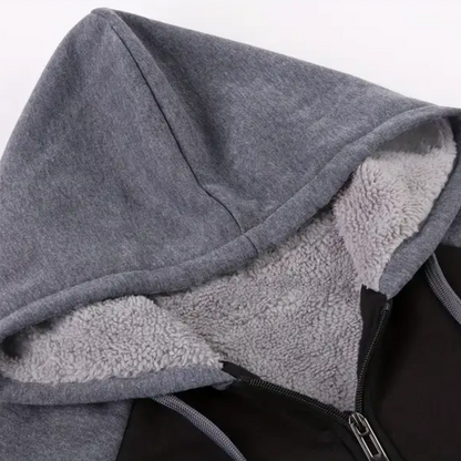 Pánská mikina s kapucí podšitá Sherpa fleece – Niels