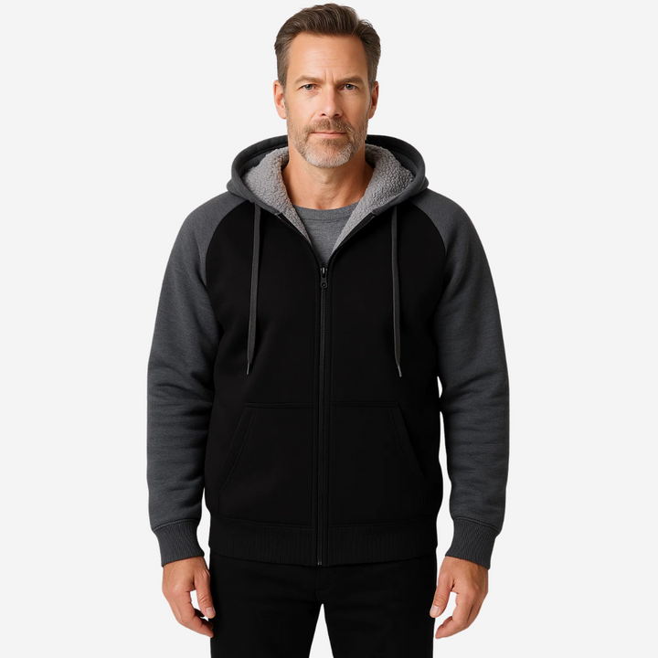 Pánská mikina s kapucí podšitá Sherpa fleece – Niels