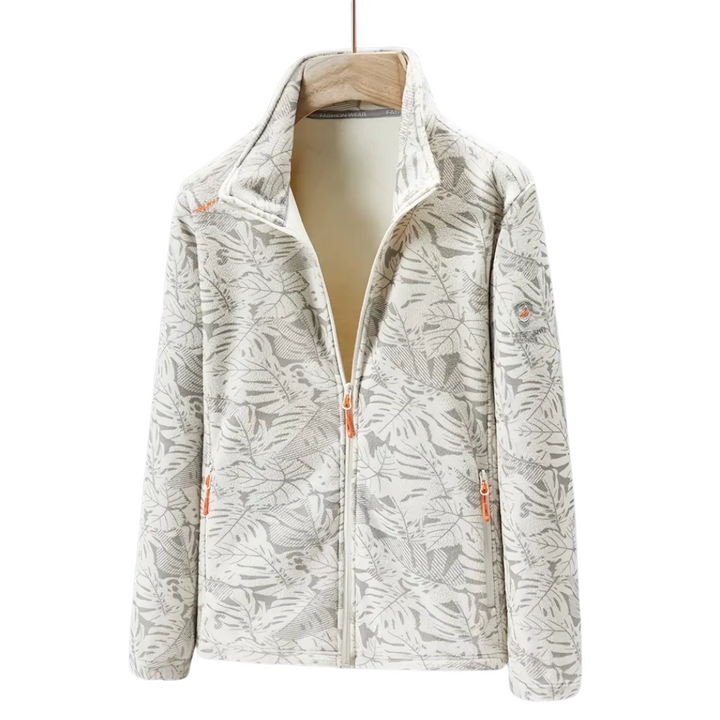 Dámská outdoor fleece bunda větruodolná s rostlinným vzorem – Marit