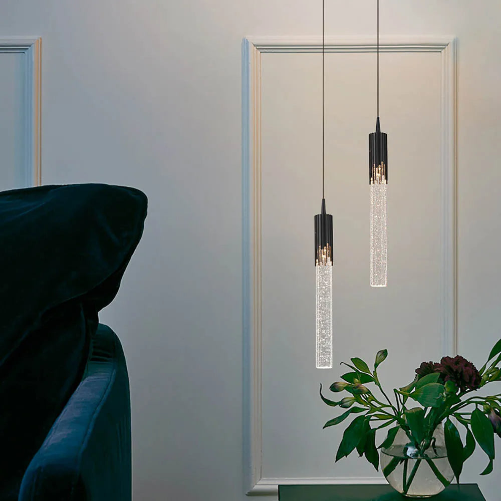 Skleněná závěsná lampa ve tvaru válce - Lustreau