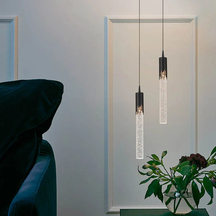 Skleněná závěsná lampa ve tvaru válce - Lustreau