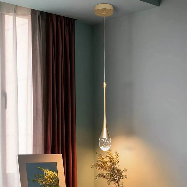 Skleněná závěsná lampa s teplým světlem - Vetra