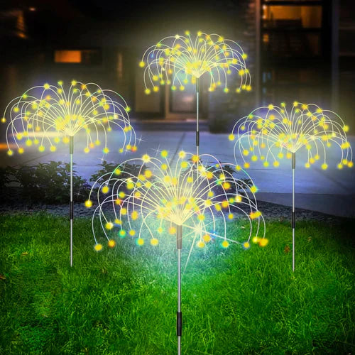 Vodotěsná solární zahradní lampa s ohňostrojem – SparkGlow