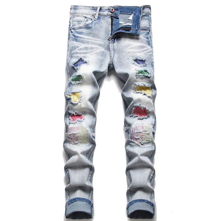 Trendy roztrhané pánské džíny - Jaxon