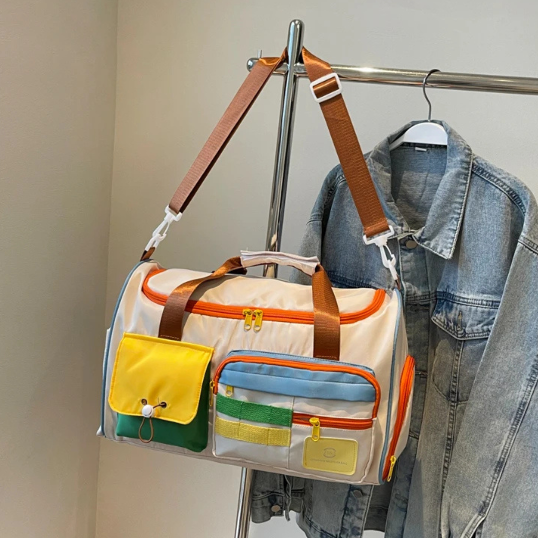 Lehká dufflová taška s barevnými bloky - FlexaBag