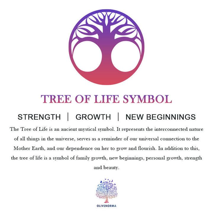 Baum-des-Lebens-Symbol, lila, mystisch, Stärke, Wachstum, Neuanfänge, spirituell, Naturverbundenheit.