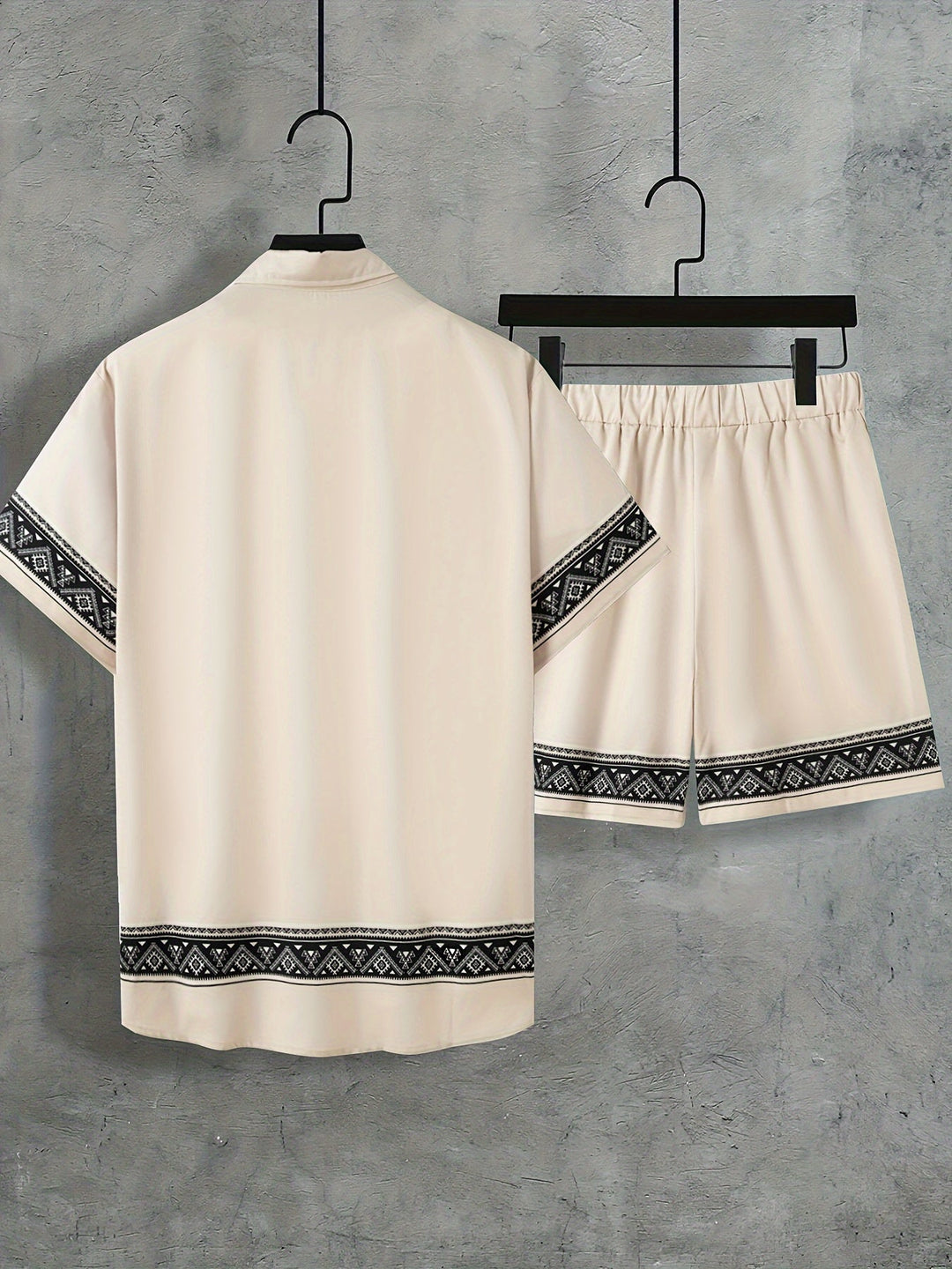 Boho letní set pánský dvoudílný košile a šortky uvolněný - Malik
