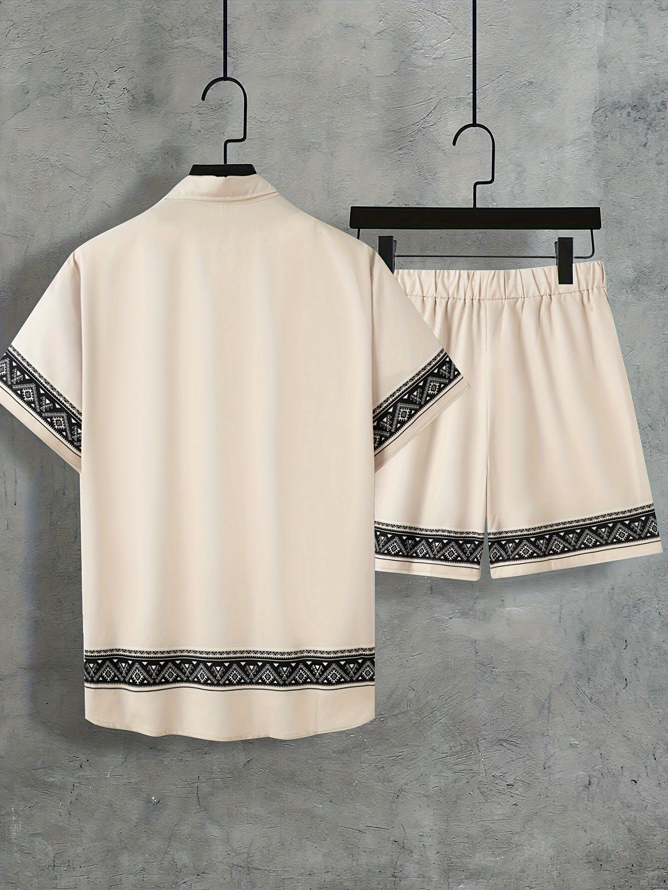 Boho letní set pánský dvoudílný košile a šortky uvolněný - Malik