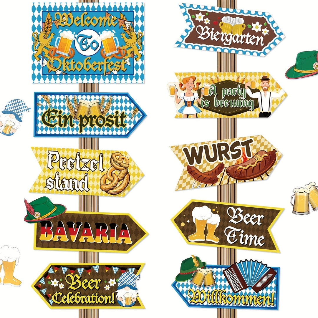 Oktoberfest slavnostní dekorace prostoru, 3 sady (po 10 kusech) – WiesnSkyltSet Oktoberfest 2025