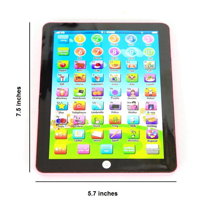 Interaktivní tablet pro malé děti s zvuky, barvami a funkcí kvízu – 7,5 palce