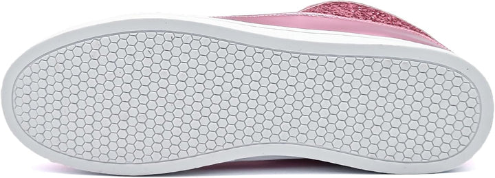 Rosa Sneaker mit weißer Waben-Sohle, modisch, bequem, Damen-Freizeitschuh, rutschfest.