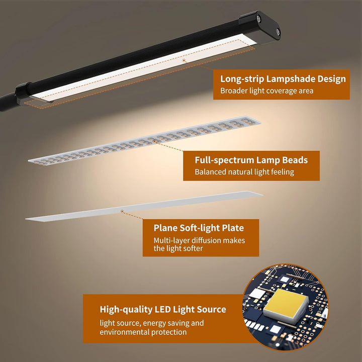 Klipová stolní lampa se 77 LED, s USB napájením a ohebným husím krkem – Serava