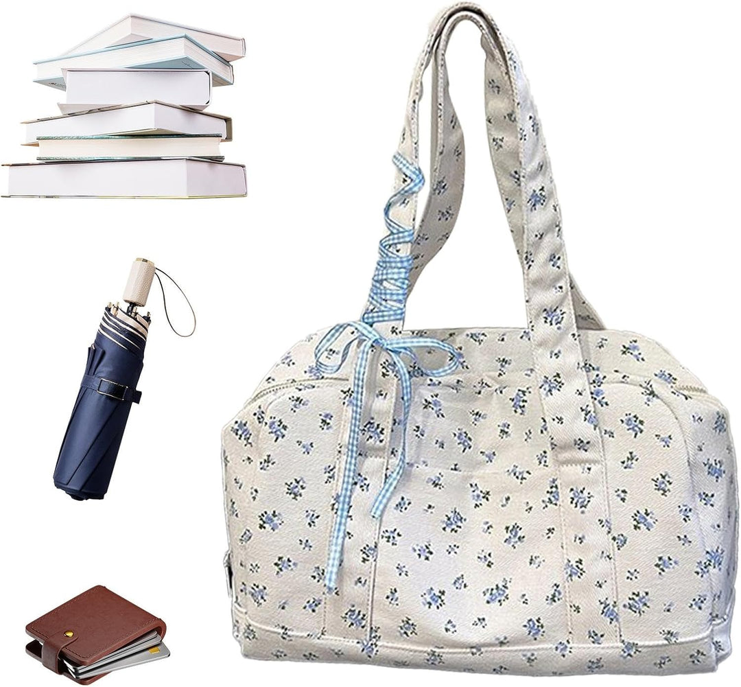 Bow Duffle Bag – Velká plátěná víkendová taška s detailem stuhy – Floria