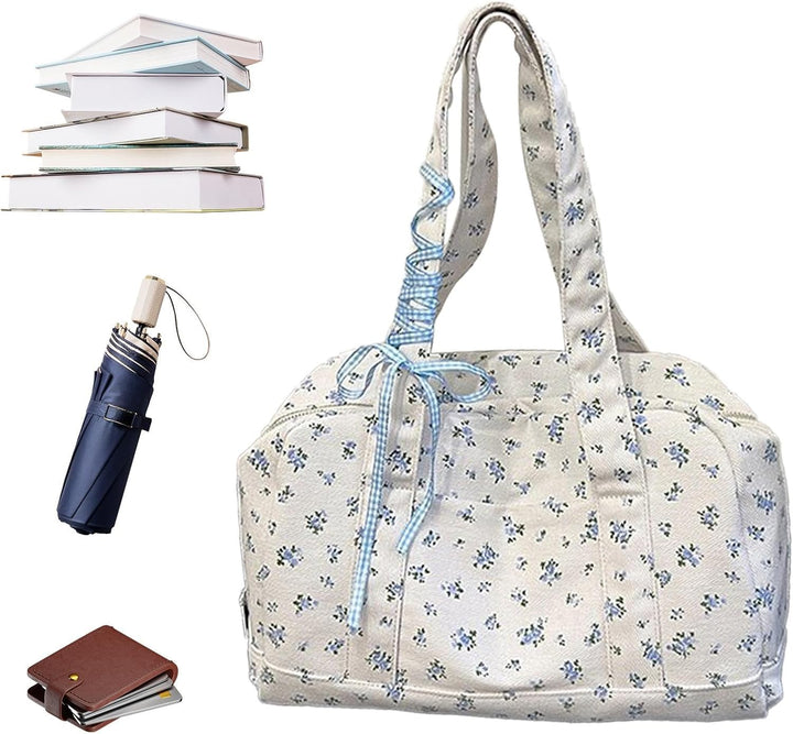 Bow Duffle Bag – Velká plátěná víkendová taška s detailem stuhy – Floria