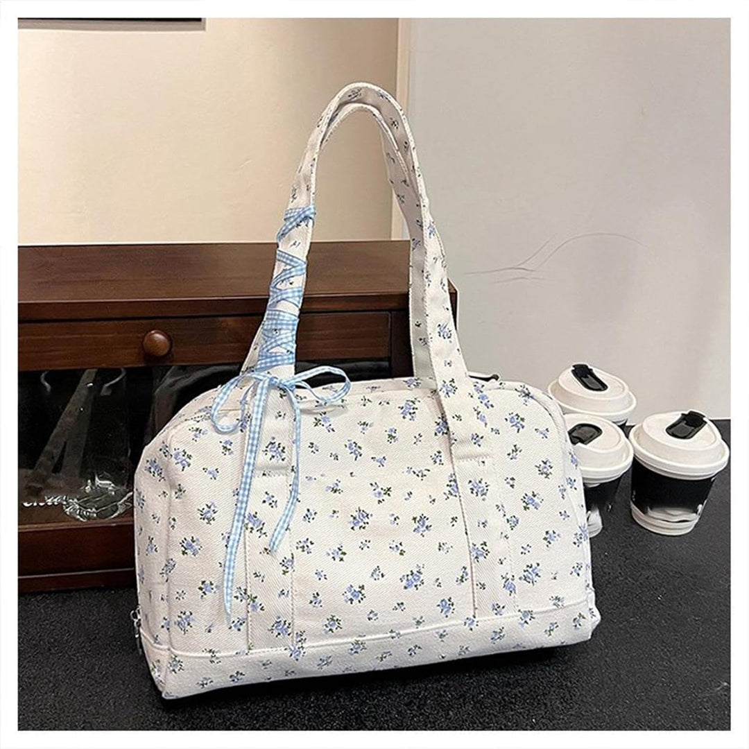 Bow Duffle Bag – Velká plátěná víkendová taška s detailem stuhy – Floria