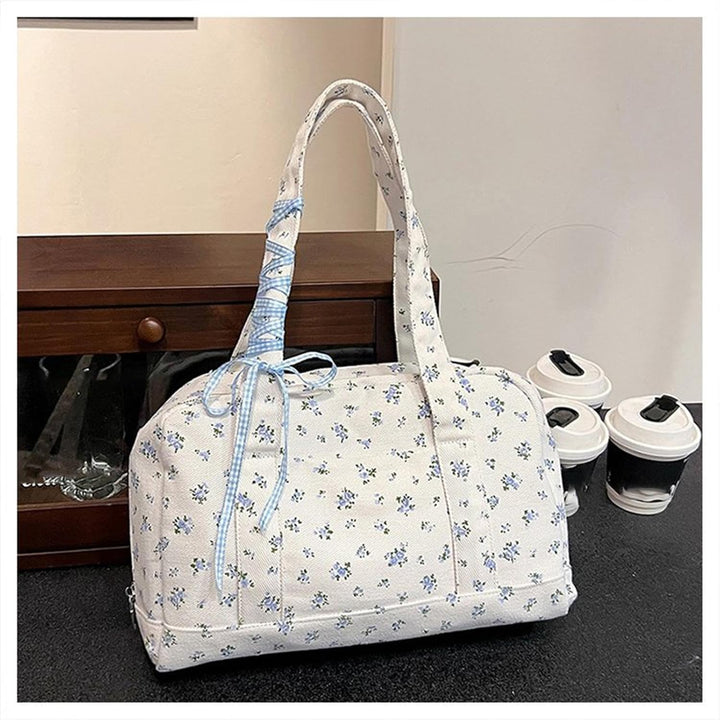 Bow Duffle Bag – Velká plátěná víkendová taška s detailem stuhy – Floria