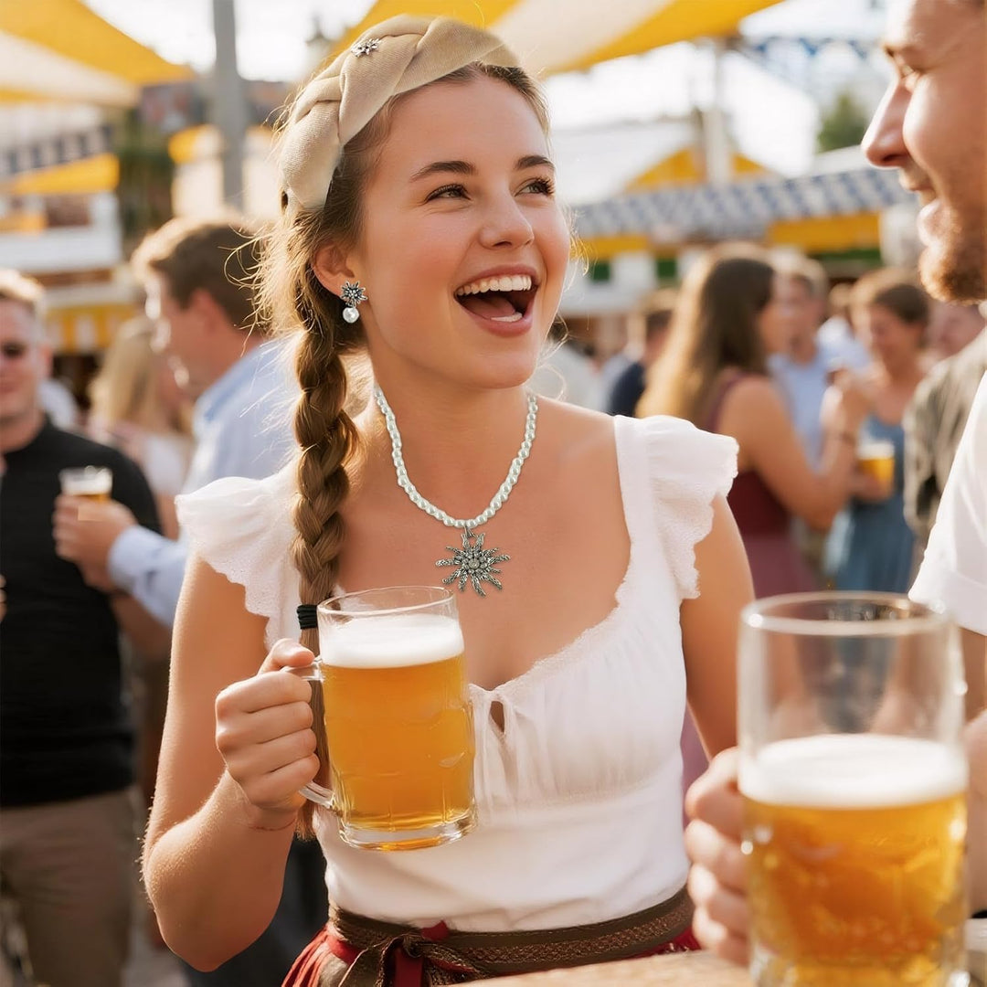 Sada šperků Edelweiss s perlami – TrachtenZauber Oktoberfest 2025