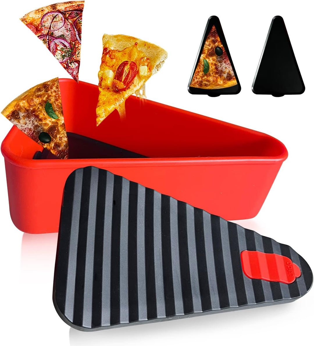 Opakovaně použitelný úložný box na pizzu se 2 podnosy – SliceSafe (1+1 ZDARMA)