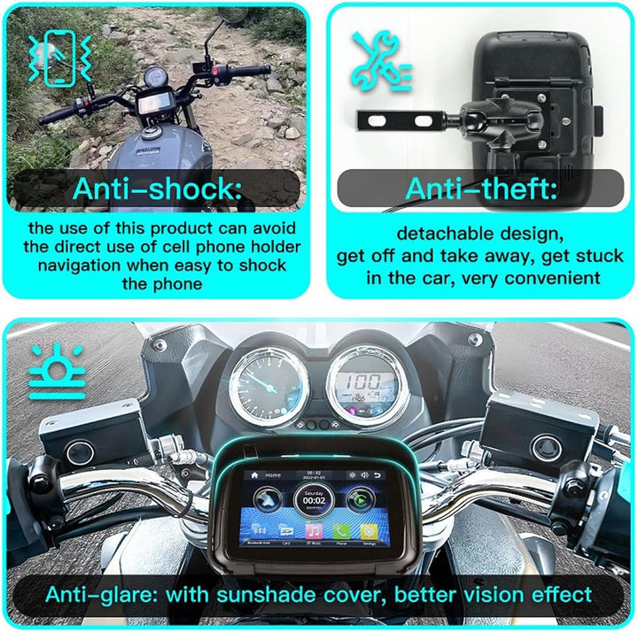 Přenosný motocyklový monitor s 5" (12,7 cm) IPS displejem – RideMate