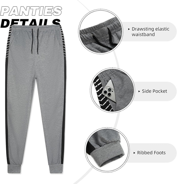 Graue Jogginghose mit Kordelzug, Seitentasche, gerippten Bündchen, elastischem Bund.