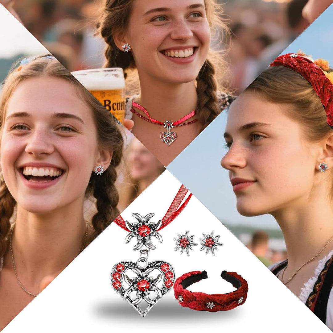 Sada šperků Edelweiss s perlami – TrachtenZauber Oktoberfest 2025