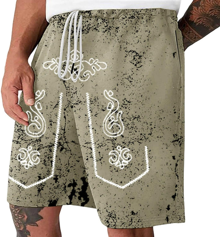 Pánské šortky s opotřebovaným vzhledem a potiskem Oktoberfest – SeppShorts Oktoberfest 2025