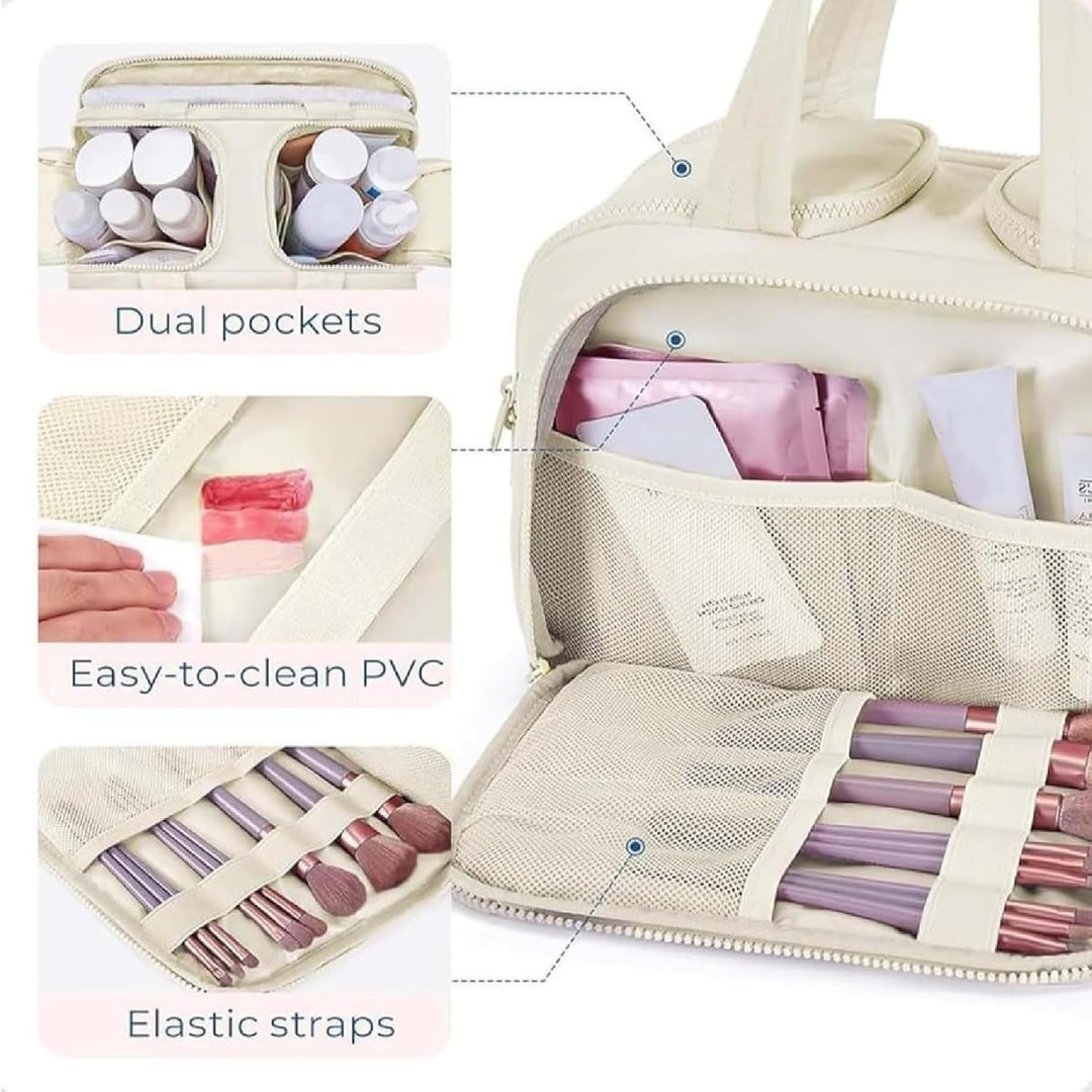 Cestovní kosmetická taška – Velký nepromokavý toaletní a make-up organizér (4 v 1) – Selvane