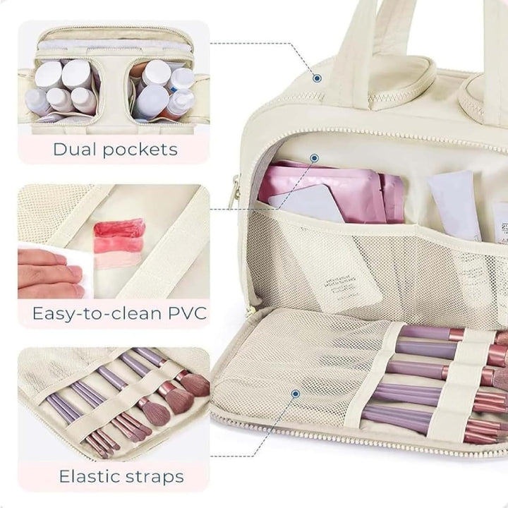 Cestovní kosmetická taška – Velký nepromokavý toaletní a make-up organizér (4 v 1) – Selvane