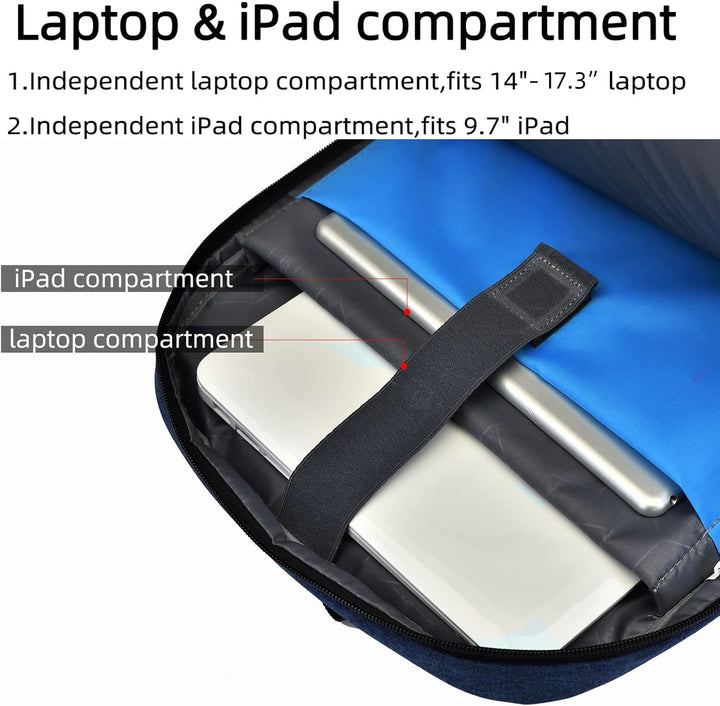Voděodolný cestovní batoh na notebook s USB portem a organizovaným úložným prostorem