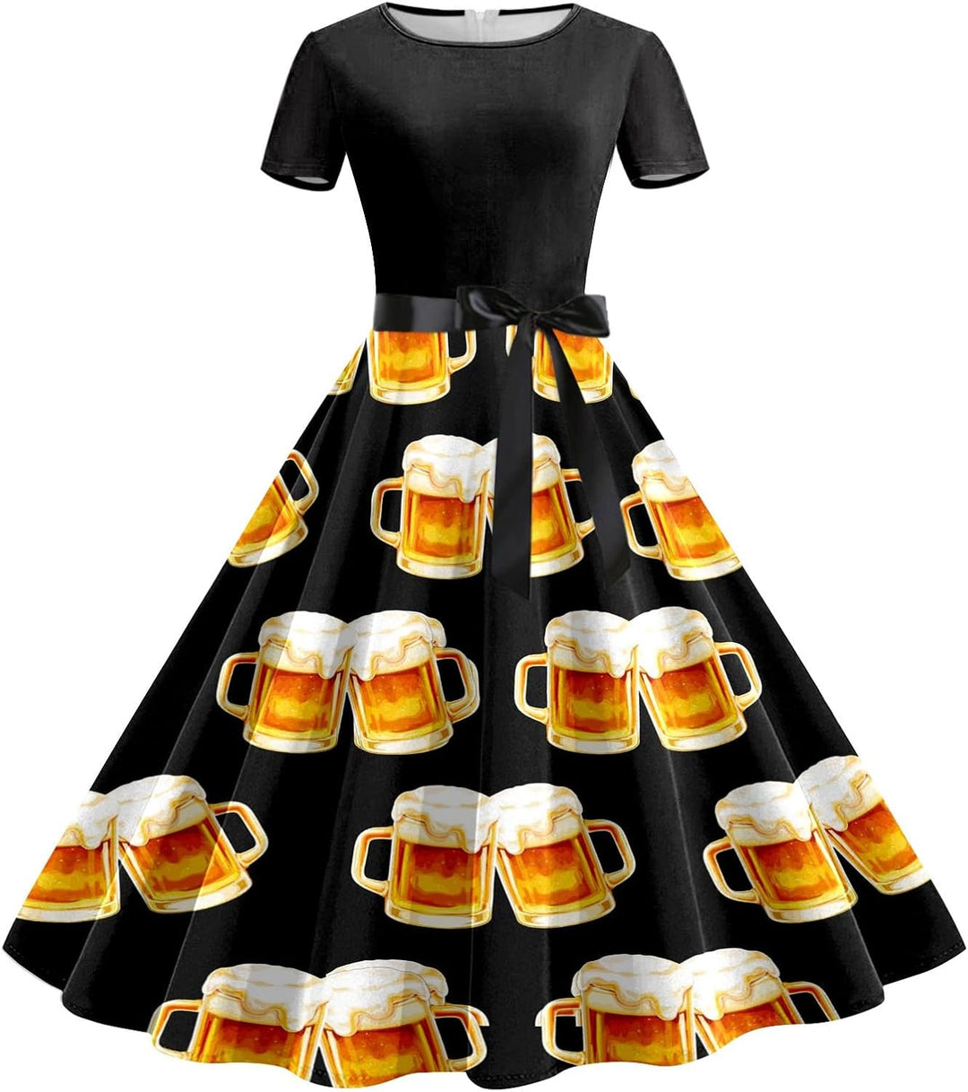 Pivní korbel šaty s páskem v pase – Lena Oktoberfest 2025