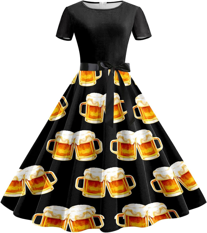 Pivní korbel šaty s páskem v pase – Lena Oktoberfest 2025