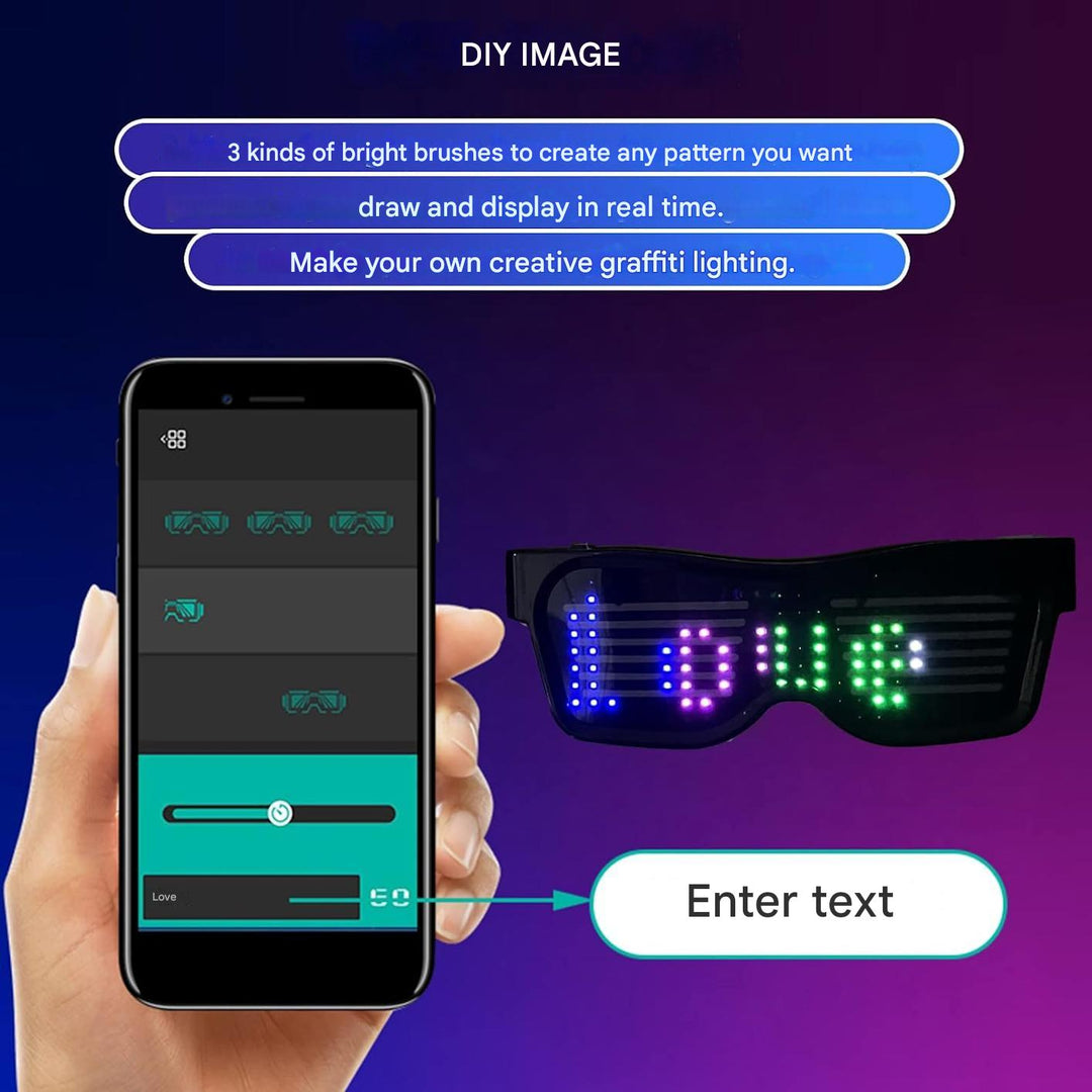 LED párty brýle programovatelné pomocí aplikace - GlowBeat