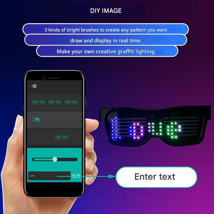 LED párty brýle programovatelné pomocí aplikace - GlowBeat