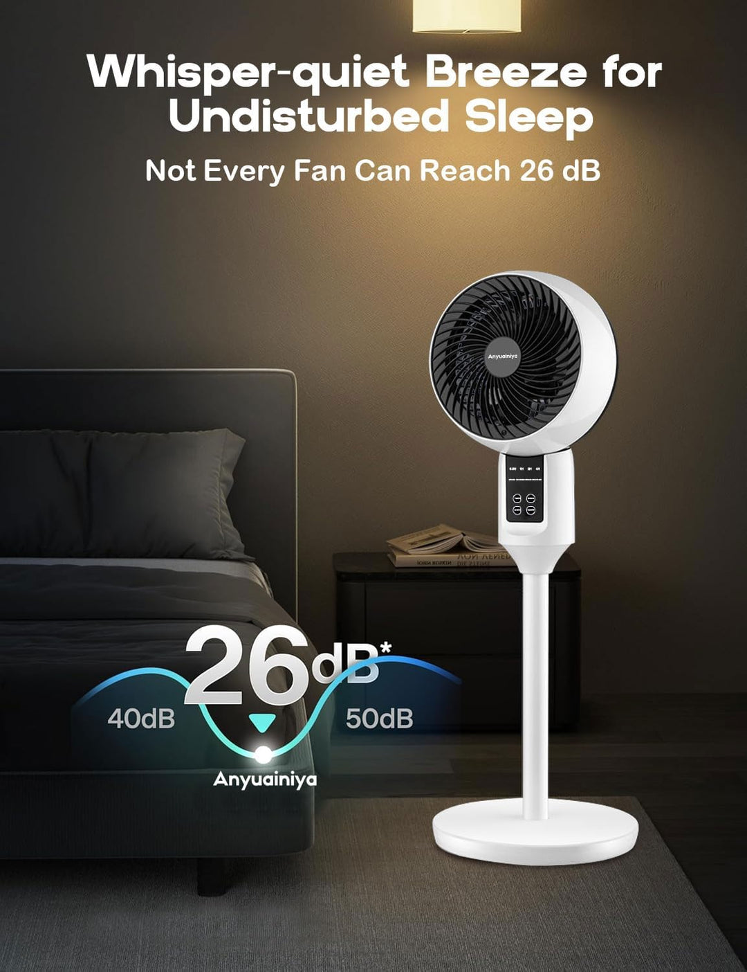 Nastavitelný stojanový ventilátor s 3D-oscilací – Aerion