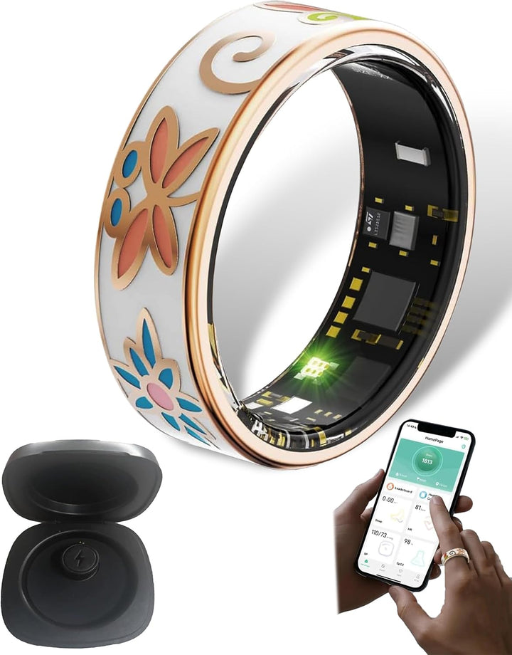 Chytrý smaltovaný wellness prsten – fitness a spánkový tracker pro iOS & Android – Aurina