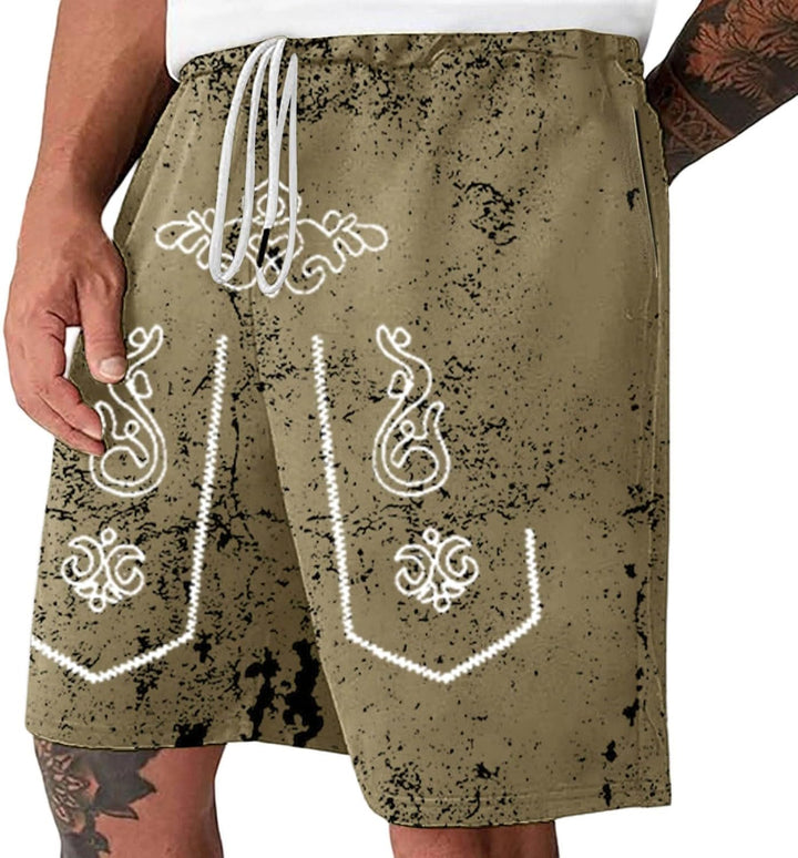 Pánské šortky s opotřebovaným vzhledem a potiskem Oktoberfest – SeppShorts Oktoberfest 2025