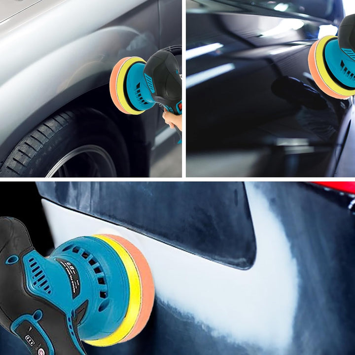 Akumulátorový leštič aut se dvěma bateriemi a 8stupňovým ovládáním rychlosti – Torvex