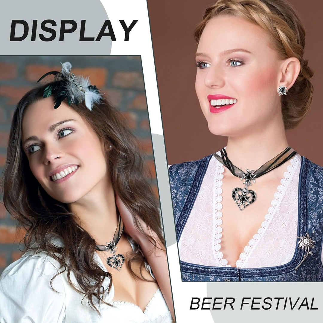 Edelweiss šperková sada s přívěskem ve tvaru srdce – BergMystik Oktoberfest 2025